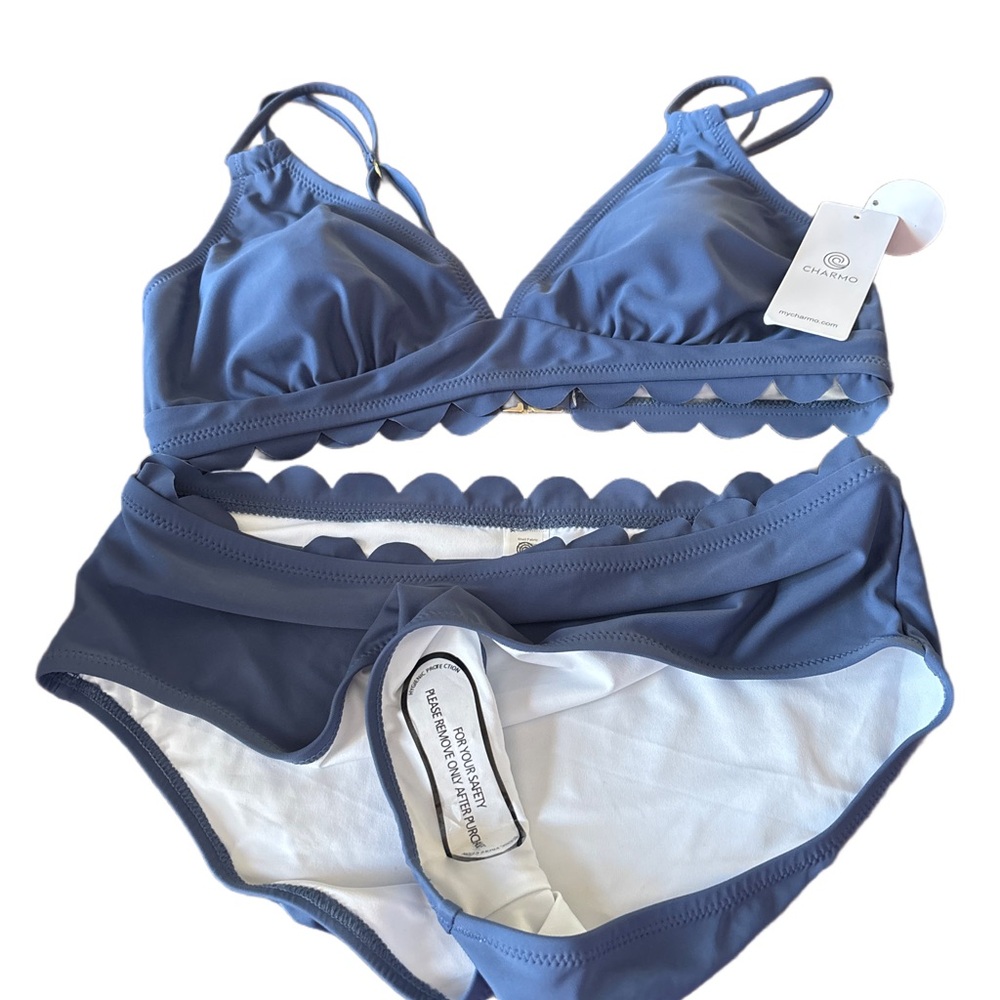 Blue Scalloped Bikini Set - Picture 5 of 5